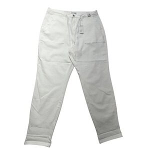 Judy Blue Tapered Jeans Womens 16W White Drawstring Stretch Relaxed Fit Plus